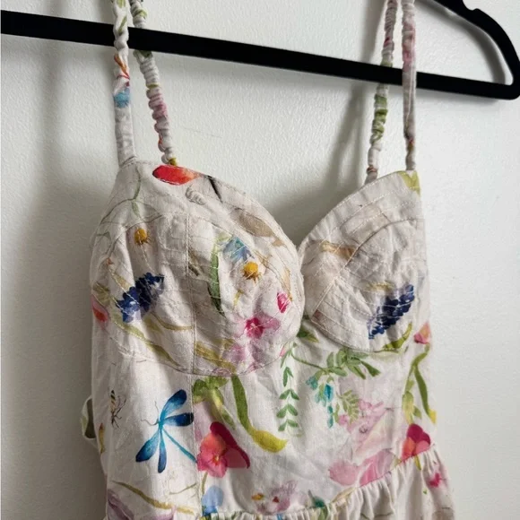 H&M Linen Blend Sweetheart MIDI dress - Picture 4 of 9